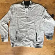 Bklyn Cloth BKC Grey Snap Front Button Up Sweater Jacket New XXL