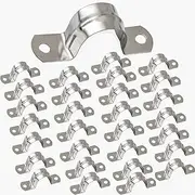 16mm Pipe Strap Clamps, 30 Pcs 304 Stainless Steel Pipe Holder Brackets, Saddle U Shaped Tube Clips for Ducting Plumber Water Pipe