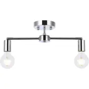Living District LD2348C Zane 2 Light 5 inch Chrome Flush Mount Ceiling Light