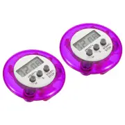 Round Digital Timer,2pcs Count Down UP Clock with Magnetic LCD Display Purple