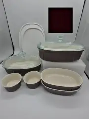 Corningware French Cabernet And Ivory Bakeware 10-Pc Set