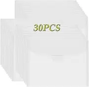 30 Pcs 7x9.4inch Stamp & Die Storage Pockets Resealable Clear Plastic Seal Bags Storagefor Cutting Dies Stamp Crafts for DIY Scrapbooking Paper Card Craft Cutting Dies Storage