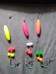Catfish Santee Float Rigs 3 Pack 50 lb Line 7/0 Glow Circle Hook Choose Colors