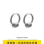 黃美麗店鋪|耳環|純銀 耳環男FUN JEWELRY小眾百搭鈦鋼圓環小圈圈耳環個性達人男女潮耳圈耳飾05