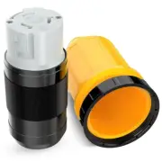 50AMP RV Cord Lock Plug with Boot Locking Cover 125/250V Female Locking3052