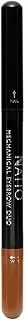 Natio Mechanical Eyebrow Duo - Medium Brown 0.7g - Fine Tip Eyebrow Pencil Mechanical with Sponge Applicator - Cruelty Free