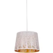 CLA Lighting Penshade Interior Slanted with Tree Pattern Laser Cut Pendant Light White