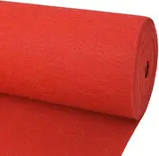 Exhibition Carpet 1x24 m Red - Soft & Durable Polyester Floor Covering for Events, Weddings, Parties, Easy to Clean & Reusable, 260-280 g/m² - Ideal Entrance Indoor/Outdoor Rug Mat
