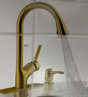 Kohler Setra Single-Handle Pull-Down Sprayer Kitchen Faucet - Gold