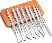 8Pcs Leather Craft Knife, Portable Leather Cutting Tool Leather Craft Skiving Sharp Handle Knife Leather Craft Handwork DIY Tool for Leather Art, Scrapbooking, Foam, Clay, Carving, Scalpel