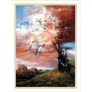 Leanin' Tree Greeting Card Indian by Julie Kramer Cole Medicine Hat Sacred Dogs