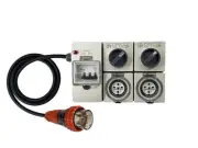 Power Board 32 Amp 5 Pin Three Phase to 2 x 10 Amp 5 pin Three Phase outlets