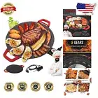 Korean BBQ Electric Grill Pan - Nonstick, Scratch Resistant, Effortless Cleanup