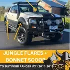 FENDER JUNGLE FLARES + BONNET SCOOP COMBO FORD RANGER PX1 2011-2015 6 PIECE