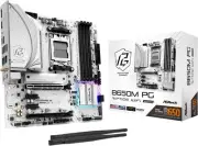 ASRock Motherboard B650M PG Riptide WiFi White AMD Ryzen 7000 Series CPU (Soket