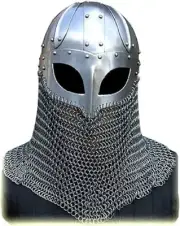 Viking chainmail Helmet for Battle Armor | 18G Steel and Chainmail SCA Larp
