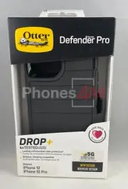 Otterbox Defender Pro W/Holster Anti Microbial Case for iPhone 12/12 PRO- Black