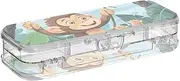 Yoogain Cute Cartoon Monkey and Banana Clear Plastic Pencil Box Double Layer Hard Pens Cases For Stationery With Snap Lid
