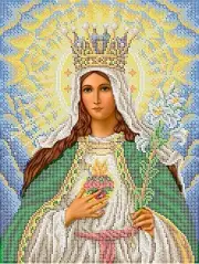 Bead Embroidery Kit Immaculate Heart of Mary DIY Bead needlepoint Beadwork