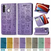 Embossing Cat Dog Flip Phone Case For Samsung S8 S9 S10 S20 S21 S22 S23 A30 A50
