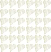 sourcing map 40 Pcs 3D Heart Light Yellow Nail Rhinestones 8x9mm Glass Crystal Rhinestones Pointed Back Crooked Heart Gems for Nail Charm Art DIY Decoration Craft