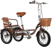 DEFGHIJ 14 Inch Commuter Exercise Bike Three Wheel Cruiser Bike with Widened Seat for Seniors Women Men(Black)