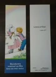 "RAINBOWS REMIND US..." BOOKMARK WITH SCRIPTURE C.R. Gibson 1985 - Lot of 5