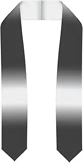 [SKKNT] White To Black Print Graduation Shawl Stole For Academic Commencements Honor Sash Congratulations Gift