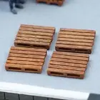 Model Railway Wooden Pallets (x4) - OO Gauge 1:76 Hornby Scale Platform Scenery
