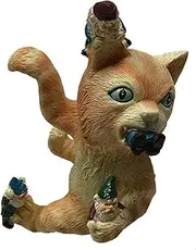 Yellow Cat Outdoor Statue - Resin Garden Sculpture for Outside - 9x9x16 cm - Unique Garden Statues for Outdoor Décor - 300g Decorative Garden Statues