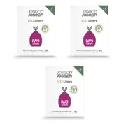 3x 80pc Joseph Joseph IW9 10L Eco Liners Waste/Trash Bag For Arc Pedal Bins Grey