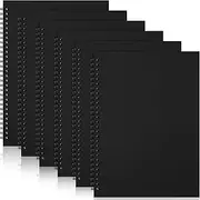 Epakh 6 Pack B5 Spiral Notebook Ruled Spiral Journal Lined Paper, 70 Sheets,140 Pages, Wirebound Spiral Notebook 10.5 x 7.3 Inch Hard Cover Memo Notepad Sketchbook for Office Travel(Black)