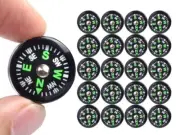 20Pcs Mini Pocket Button Compass for Hiking Camping Boating Watch Band Paracord