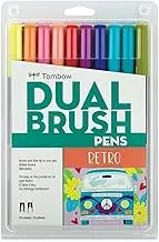 Tombow Pen Retro Dual Brush Markers, 10-Pack, 10 Piece 56217