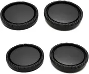Front Body Cap + Rear Lens Cap Cover Compatible for Sony E-Mount fit A7RIV A7RIII A7RII A7III A7II A7 A7C A7S A6600 A6500 A6400 A6300 A6100 A6000 A5100 A5000 Camera (2+2 Pack)