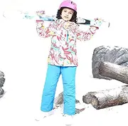 [7HAHA3] Girl's Skiing Snowsuit Children Snowboard Ski Jacket Pants Set Youth Windproof Coat Keep Warm in -30°C (-22℉)