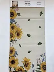 EMME Tapestry Jacquard Gobelin Style Table Runner SUNFLOWER Thanksgiving NWT