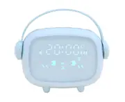 F38 Creative Time Angel Alarm Clock Smart LED Wake Up Night Light Mini Mute Cartoon Bedside Clock Decoration Clock-Blue