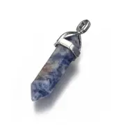 Blue Spot Jasper Double Point Necklace
