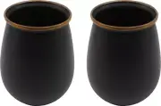Barebones Living Enamel Tumbler Set Charcoal Stainless With Bronze-Like Patina
