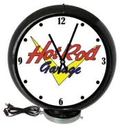 Hot Rod Car Garage Auto Sign, Black Lighted Gas Pump Globe Advertising Clock
