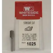 WHITESIDE 1025 STRAIGHT BIT 1/2CD 3/4CL 1/4SH 2-1/4OAL 2FL ROUTER BIT