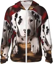 [LHBWCVN] UPF 50+ Light Jacket Full Zip Sun Protection Hoodie for Women Men Long Sleeve Dalmatian Puppy Sun Shirts