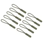 Zipper Pulls Extension Handle Cord, 10 Pack Plastic Cylindrical Head, Dark Green