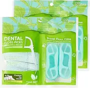 LIAMOSS Mint Flavored Dental Floss Picks - Twin Line Floss Sicks 170 Count, with 4 Mini Travel Floss Case, Compact & Resealable for Easy Storage at Home or On-The-Go, Making Oral Care Simple(Green)