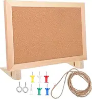 jojofuny Cork Board with Stand Decorative Framed Bulletin Board for Photos Messages Notes for Home Office School Dorm Rooms Elegant Design