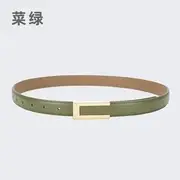 Genuine Leather Belt Army Green - One Size