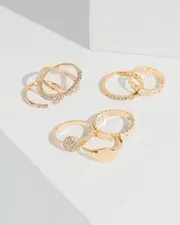 Gold Mixed Ring Stacking Pack