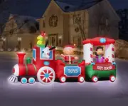 CHRISTMAS 16.5' PEANUTS CHRISTMAS TRAIN Airblown Yard Inflatable GEMMY SNOOPY