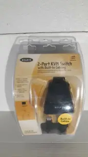 BELKIN 2 PORT KVM SWITCH NEW...FACTORY SEALED....FAST SHIPPING!!